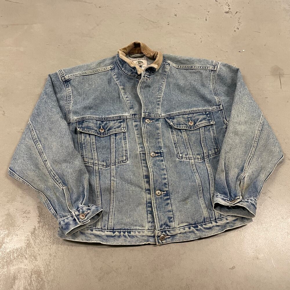 vintage 90s banana republic denim trucker jacket